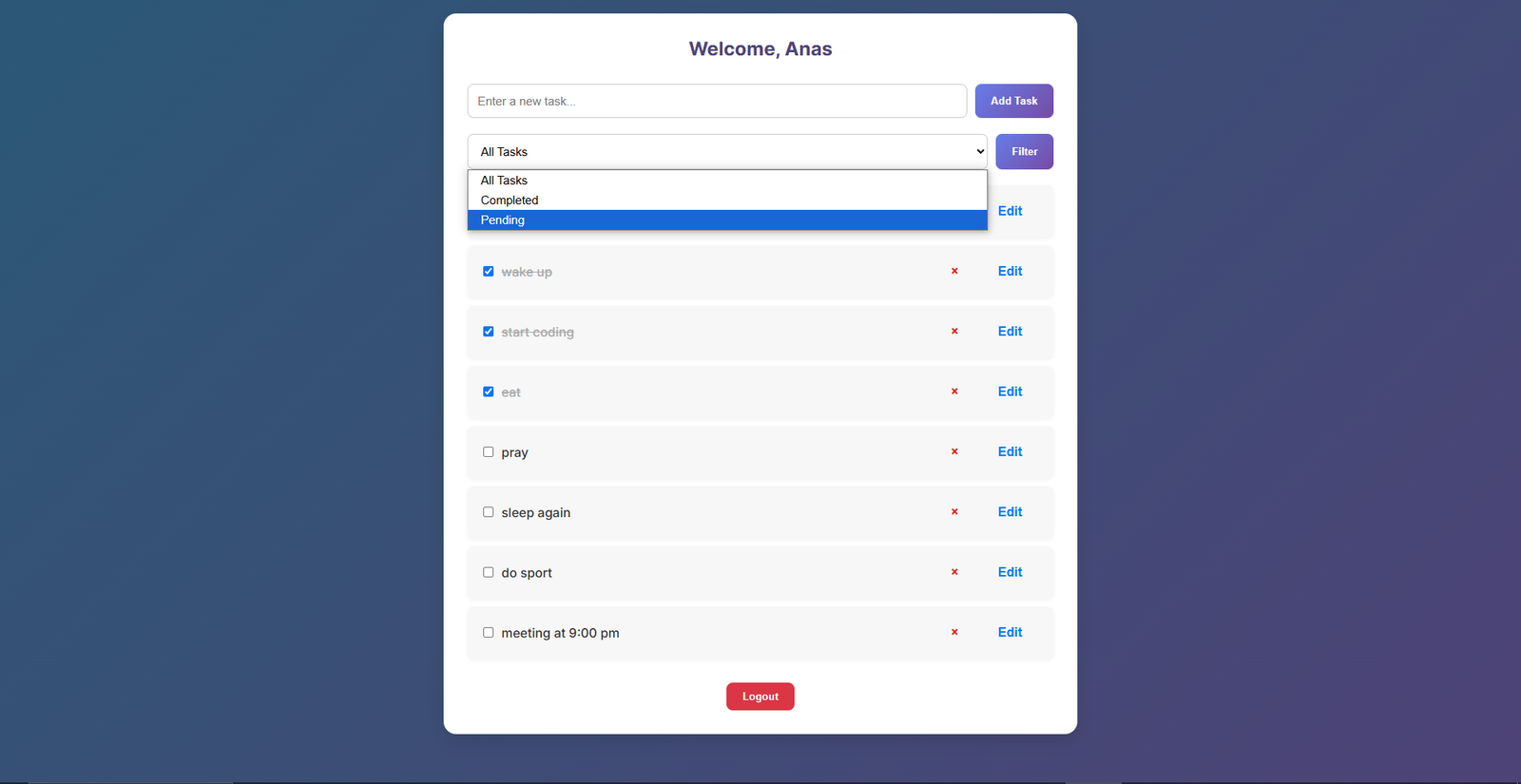 Task Manager Flask Version project preview